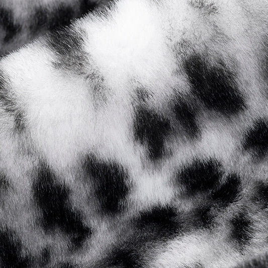 Snow/Black Luxe Cuddle Savanna Fabric - Premium Plush