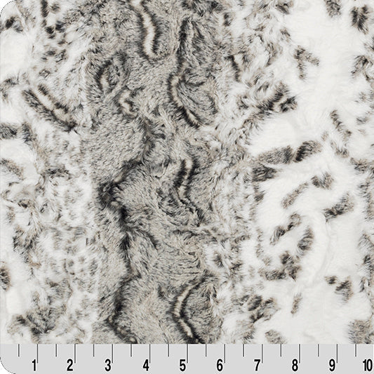 Luxe Cuddle Snowy Owl Charcoal Fabric - 58" per Yard
