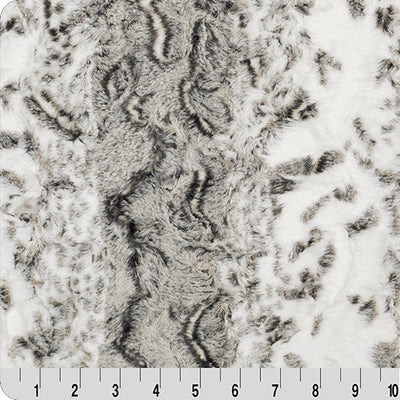 Luxe Cuddle Snowy Owl Charcoal Fabric - 58" per Yard