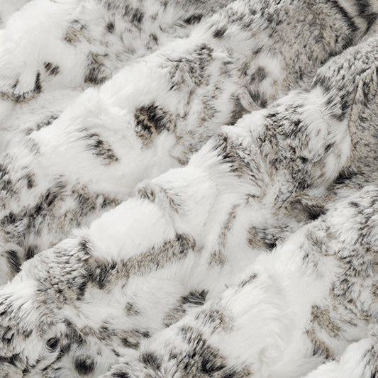 Luxe Cuddle Snowy Owl Charcoal Fabric - 58" per Yard