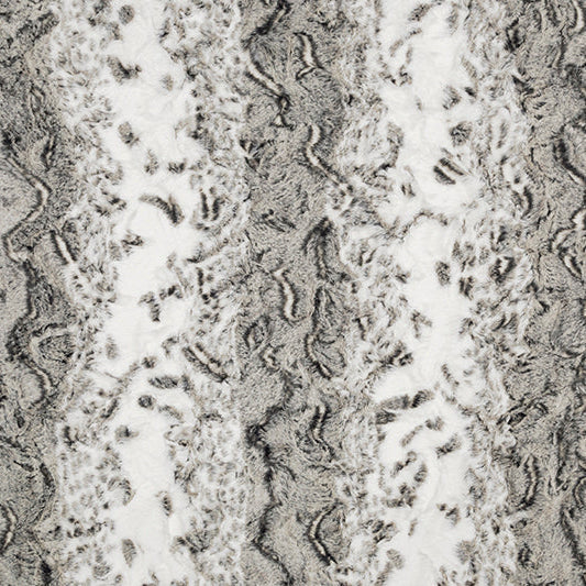Luxe Cuddle Snowy Owl Charcoal Fabric - 58" per Yard