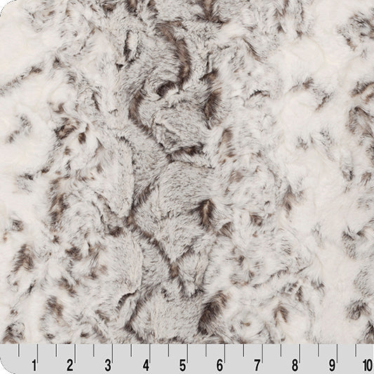 Tissu Luxe Cuddle Hibou des Neiges en Pewter - 58" de large