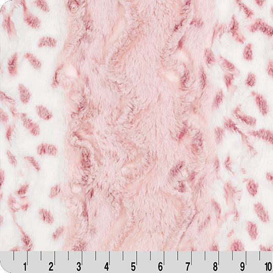 Luxe Cuddle Wild Lynx Wildrose Fabric - 58"/60" per Yard