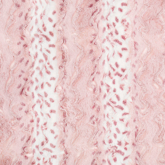 Luxe Cuddle Wild Lynx Wildrose Fabric - 58"/60" per Yard