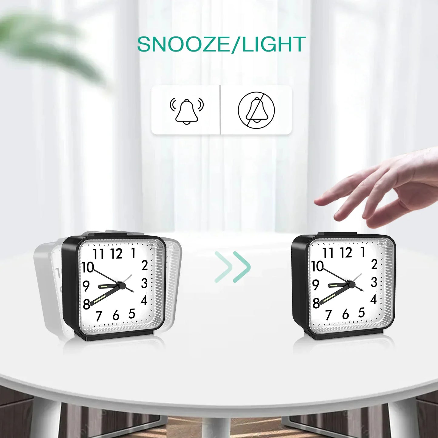 LED Desk Alarm Clock with Nightlight and Snooze Function