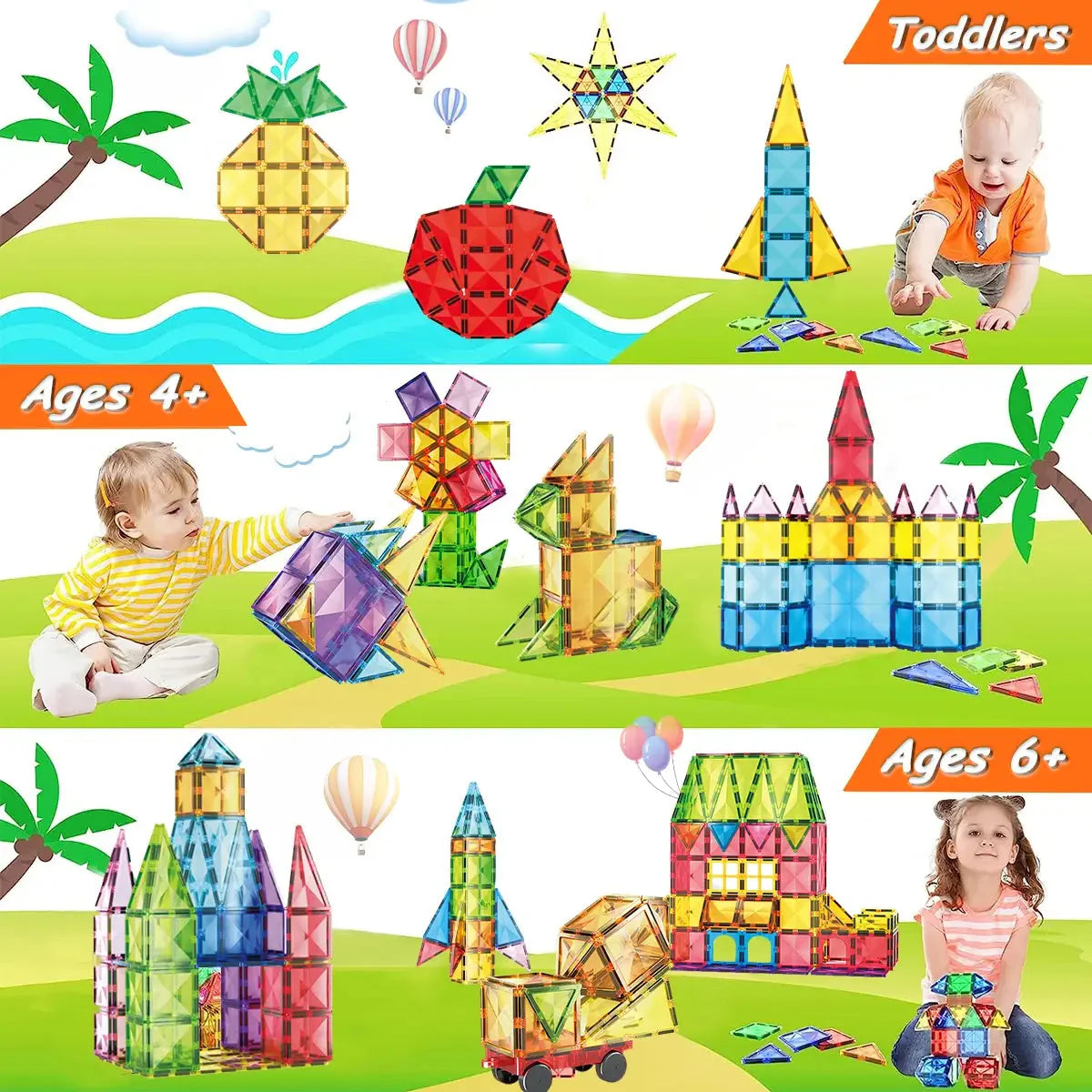 Set de construction de blocs magnétiques pour enfants
