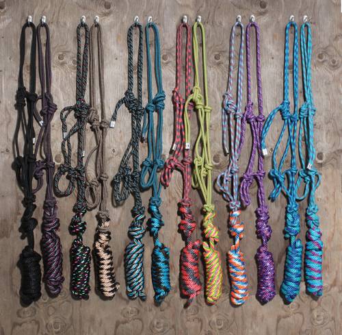 Vibrant Multi-Colored Rope Halter with Lead - Korvel