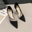 Elegant Black Suede High Heels with Gold Leather Accents