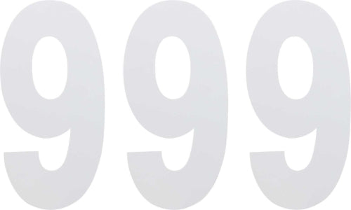 Numéros standards Factory Effex 6 po - Blanc - N° 9