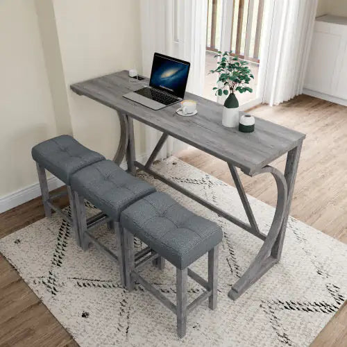 Bar Table Set with Power Socket for Dining and Game Rooms