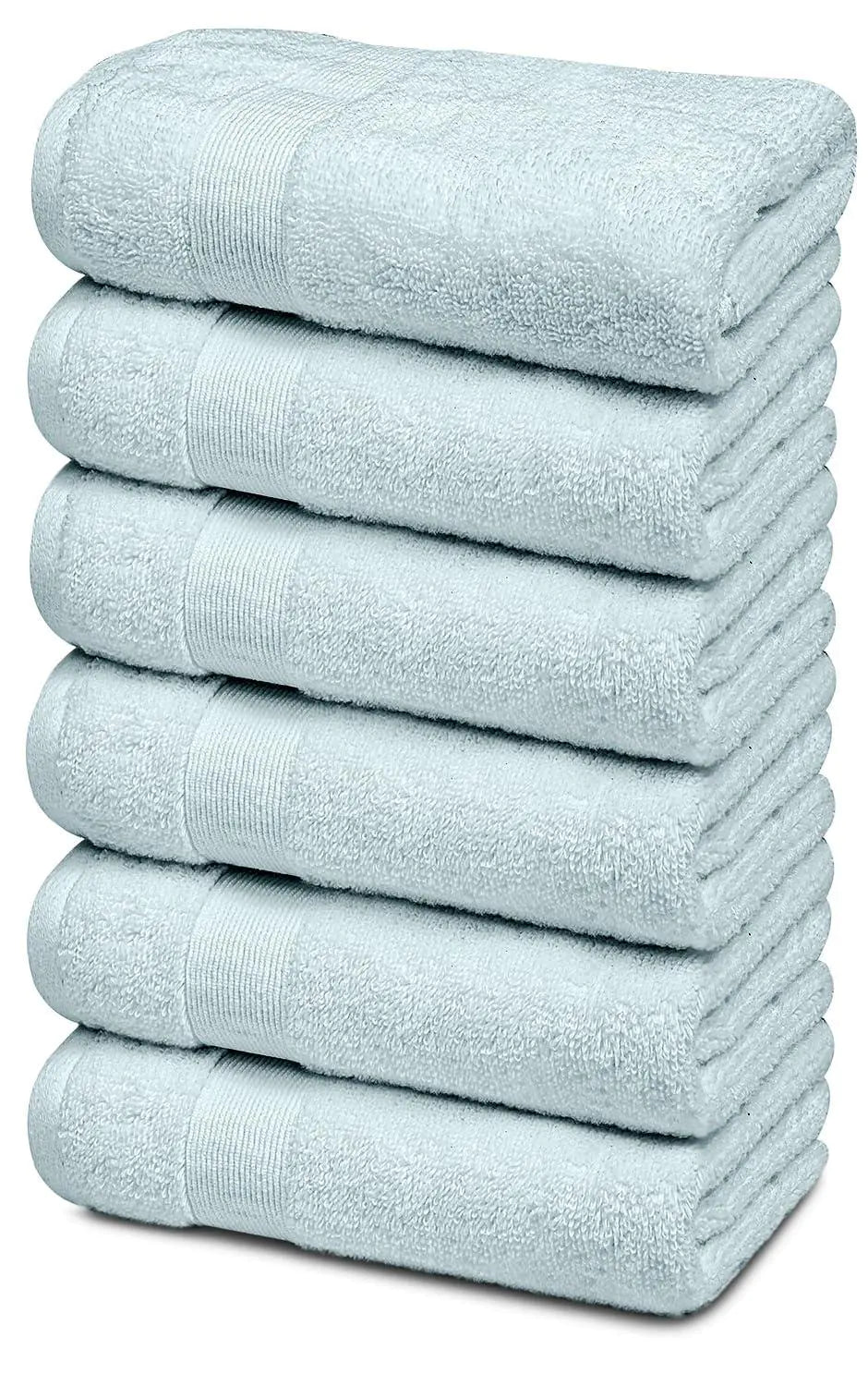 Colección Resort Toallas Suaves - Paquete de 6 Color Azul Claro