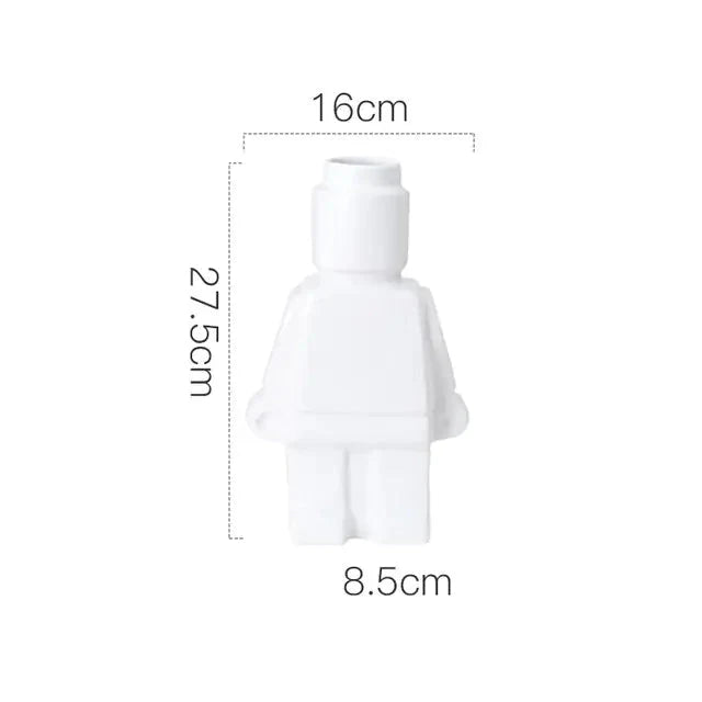 Vase Robot en Céramique Créatif pour Décoration Intérieure Moderne