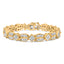 Pulsera de eslabones geométricos en oro amarillo de 14K con diamantes - Tamaño 7"