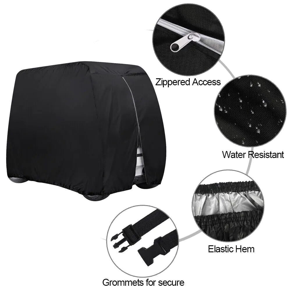 Premium Waterproof Golf Cart Cover for 4 Passengers