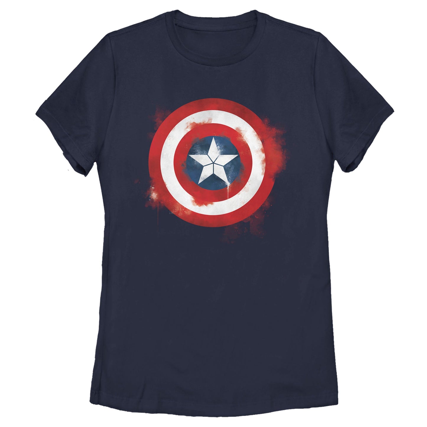 Camiseta con logo de spray de Capitán América para mujer
