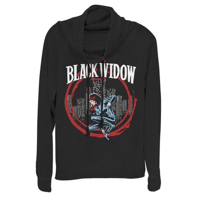 Junior's Marvel Black Widow Cowl Neck Sweatshirt