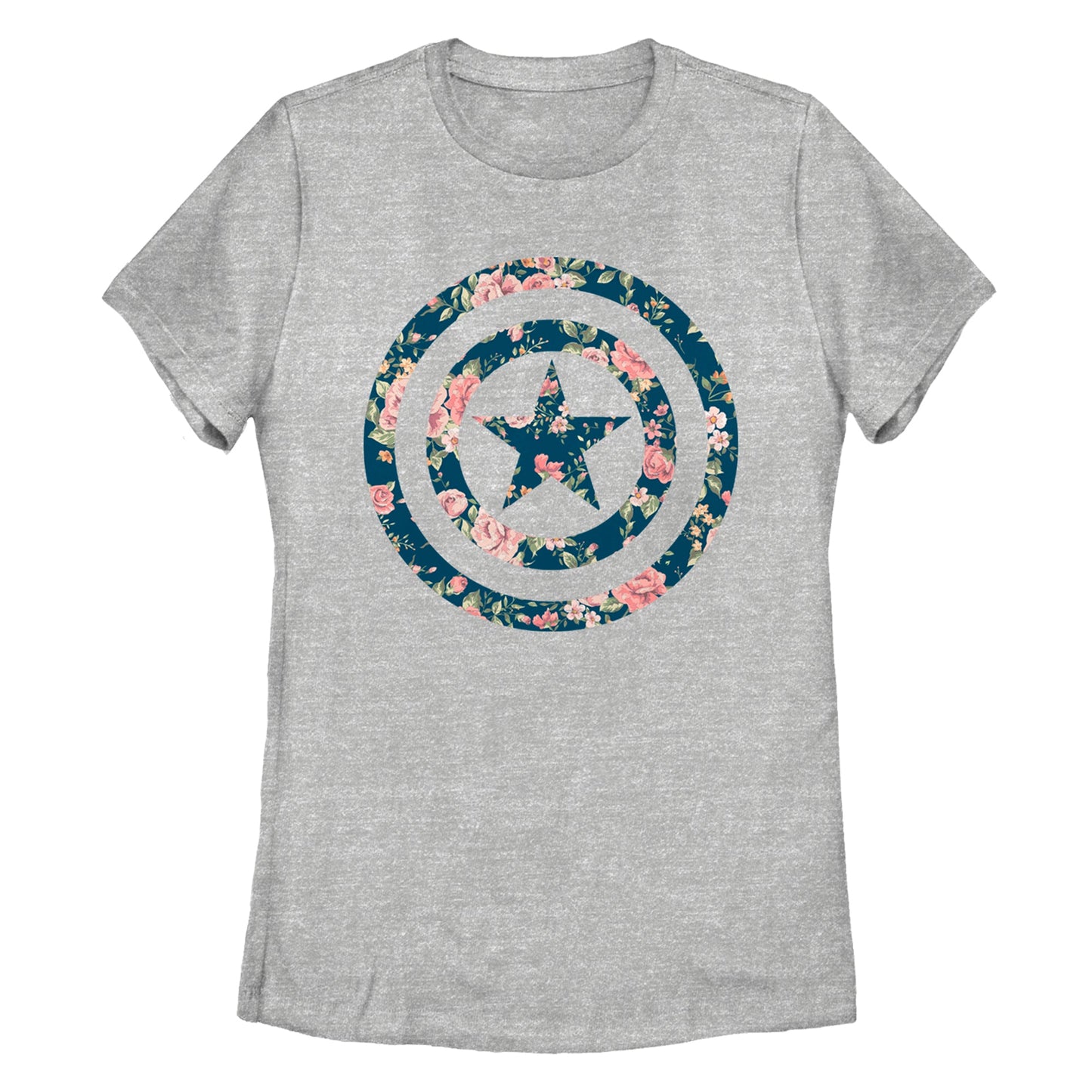 Camiseta Floral de Capitán Marvel para Mujer