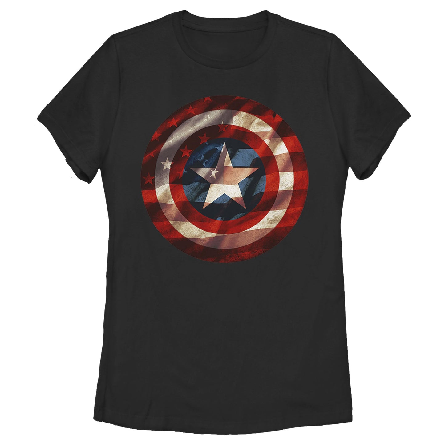 Camiseta de Mujer Marvel Capitán América con Bandera