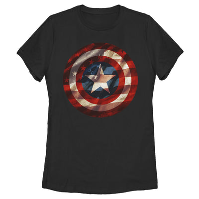 Women's Marvel Captain America Flag T-Shirt