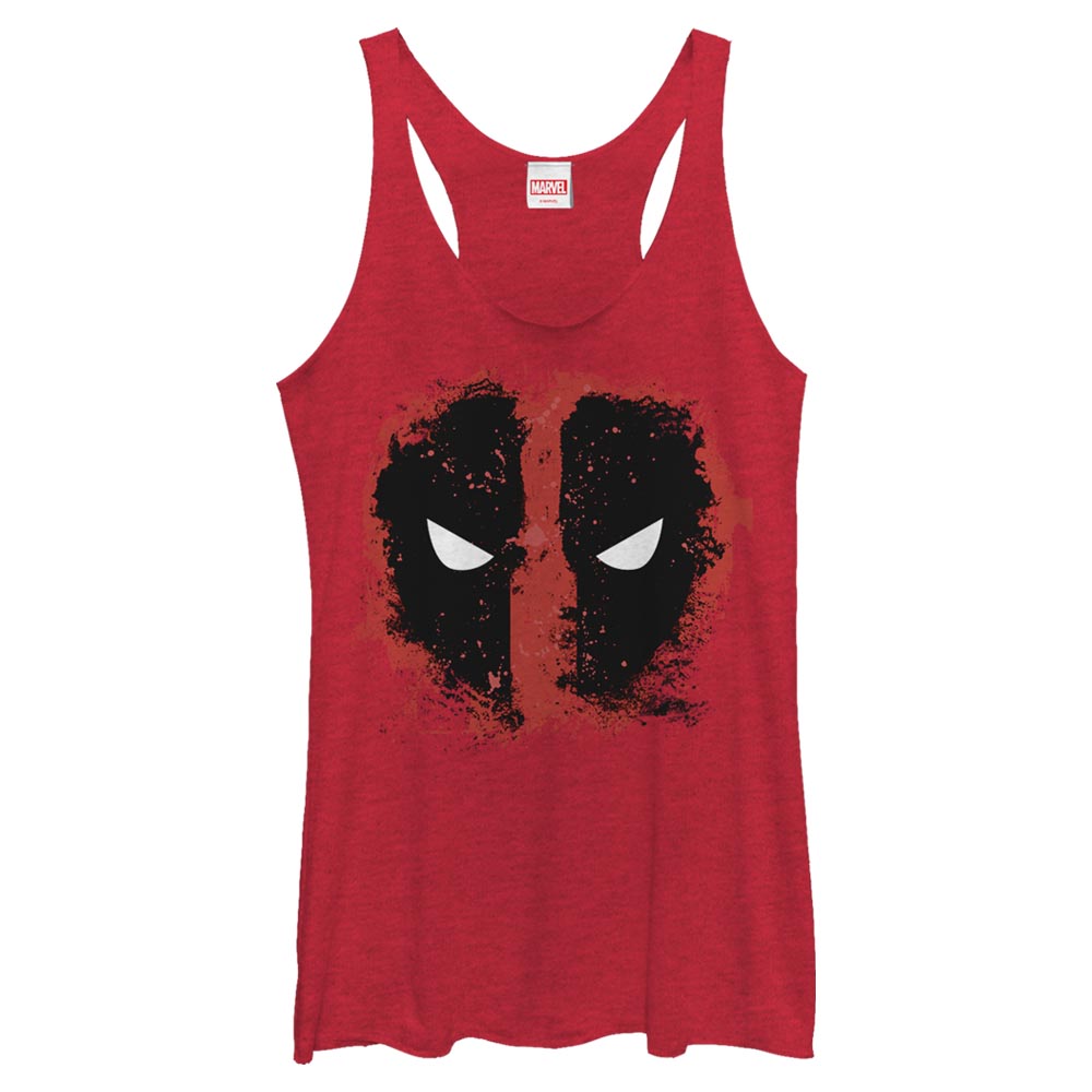 Junior's Marvel Deadpool Paint Splatter Tank Top