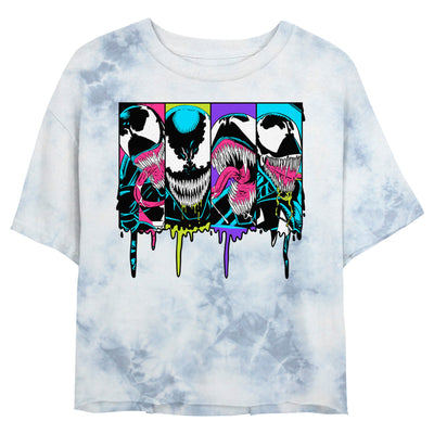 Junior's Marvel Neon Venom Tie-Dye T-Shirt