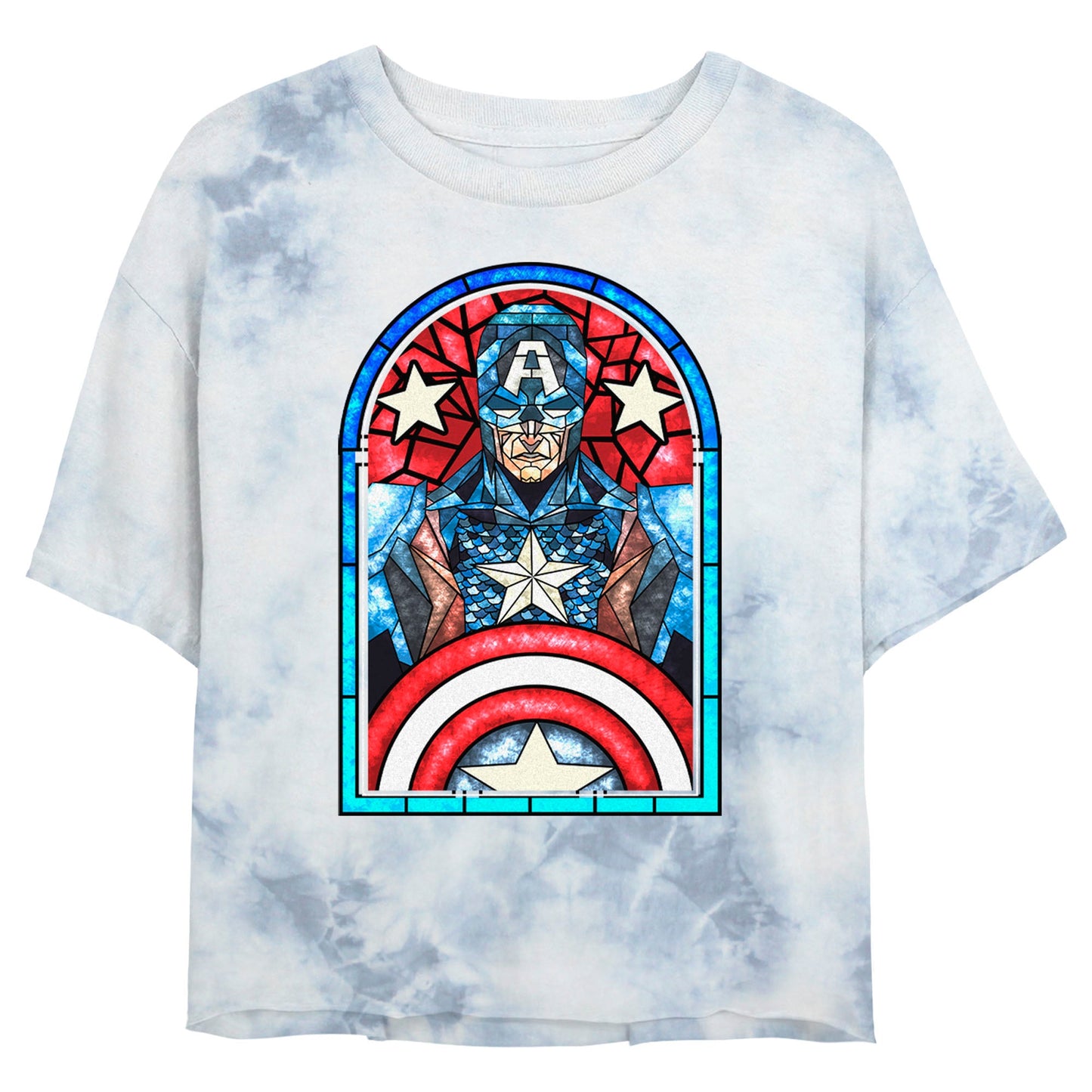 T-shirt tie-dye Junior's Marvel Cap Glass Bombard