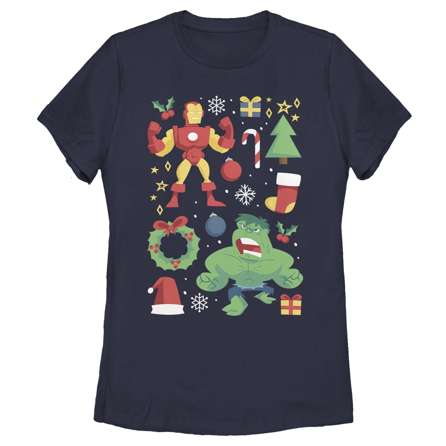 Camiseta de Felicidad Navideña Marvel para Mujeres