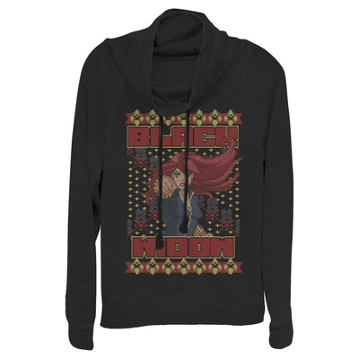 Junior's Marvel Black Widow Cowl Neck Sweatshirt