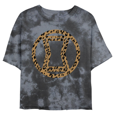 Junior's Marvel Black Widow Leopard Tie-Dye T-Shirt