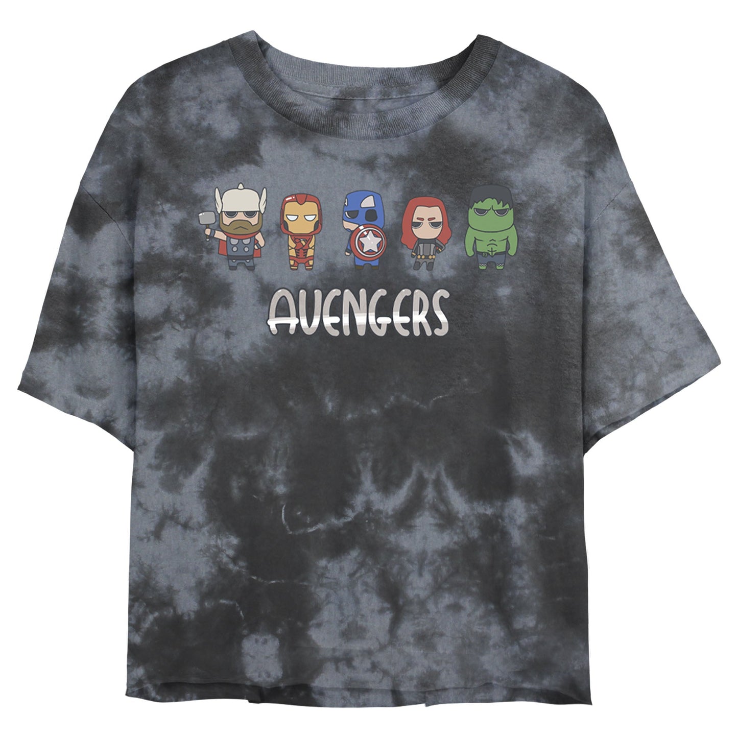 Junior's Marvel Doodle Avengers Tie-Dye T-Shirt