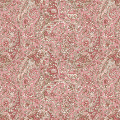 Tela de algodón Paisley Pink Meadow Blush - 43"/44" por yarda