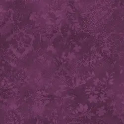 Tissu large en coton damassé vintage prune