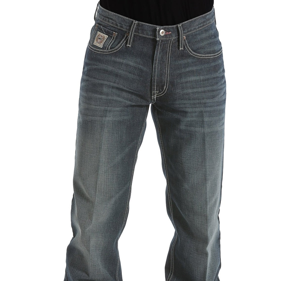 Men's Relaxed Fit Dark Stonewash Bootcut Jeans - Korvel