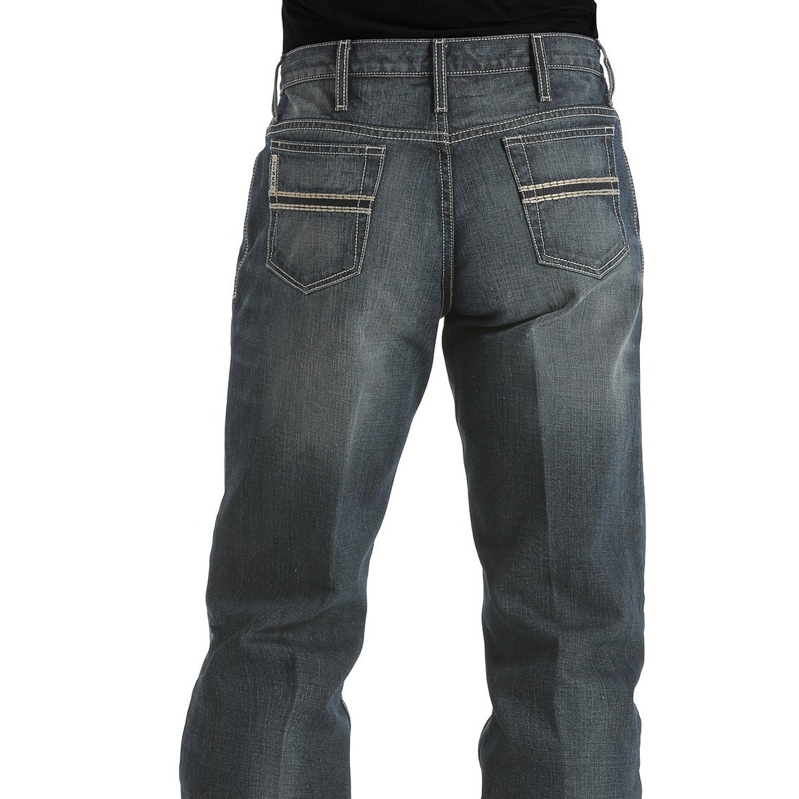 Men's Relaxed Fit Dark Stonewash Bootcut Jeans - Korvel