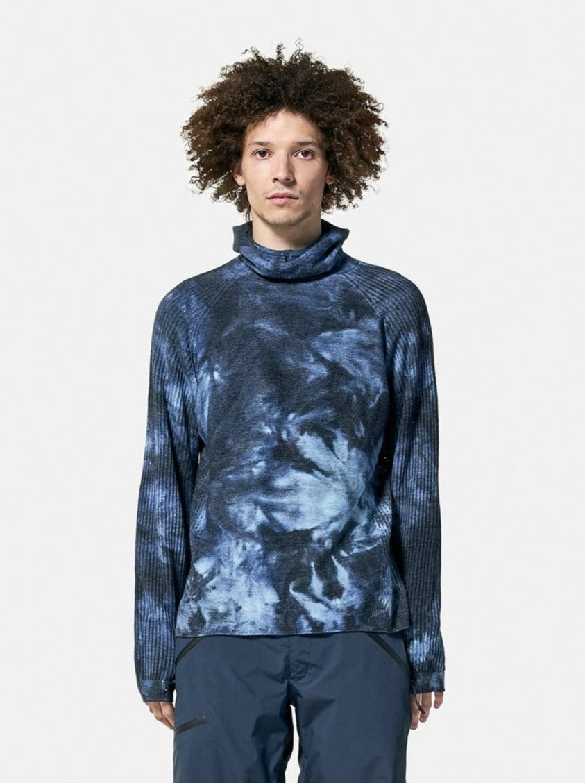 Navy Wave Dye Balaclava Sweater