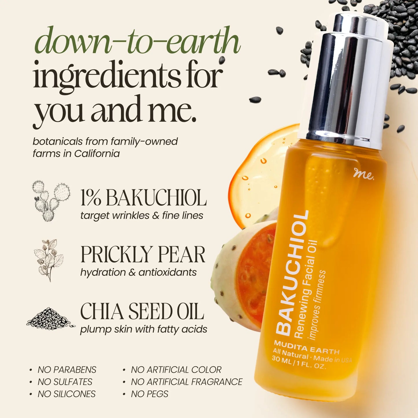Aceite facial renovador de piel Bakuchiol (alternativa al retinol)