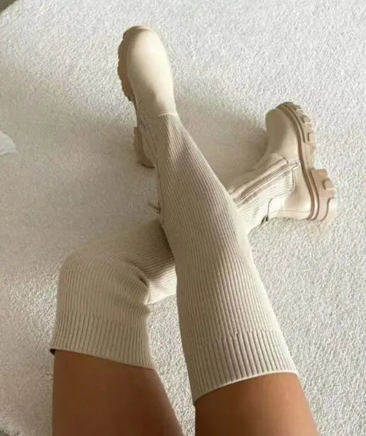 Botas Altas Chic con Punta Redonda para Mujeres
