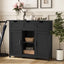 Elegant Wooden Storage Cabinet with Drawers and Shelves