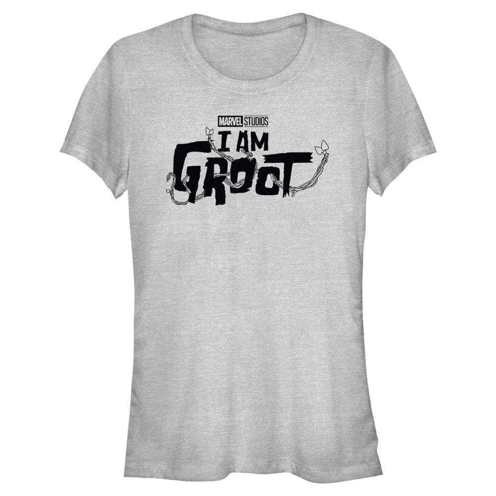 Camiseta negra con logo de Groot de Marvel para jóvenes