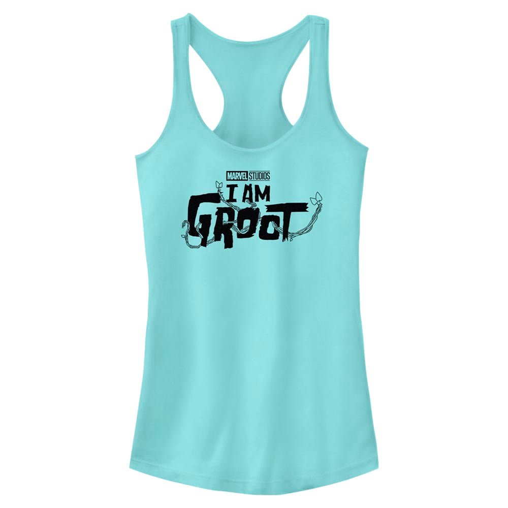 Camiseta sin mangas con logo negro de Groot de Marvel para jóvenes