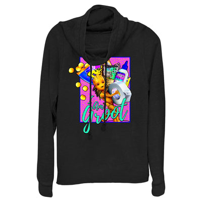 Junior's Marvel Rad Groot Cowl Neck Sweatshirt