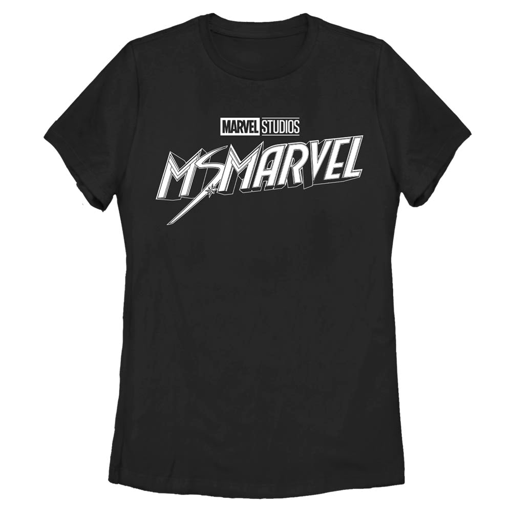 Camiseta Negra y Blanca de Marvel para Mujeres