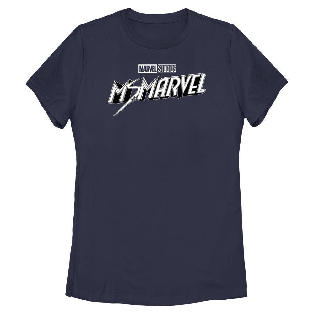 Camiseta Negra y Blanca de Marvel para Mujeres