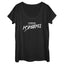 Camiseta de cuello redondo negra y blanca de Marvel para mujer