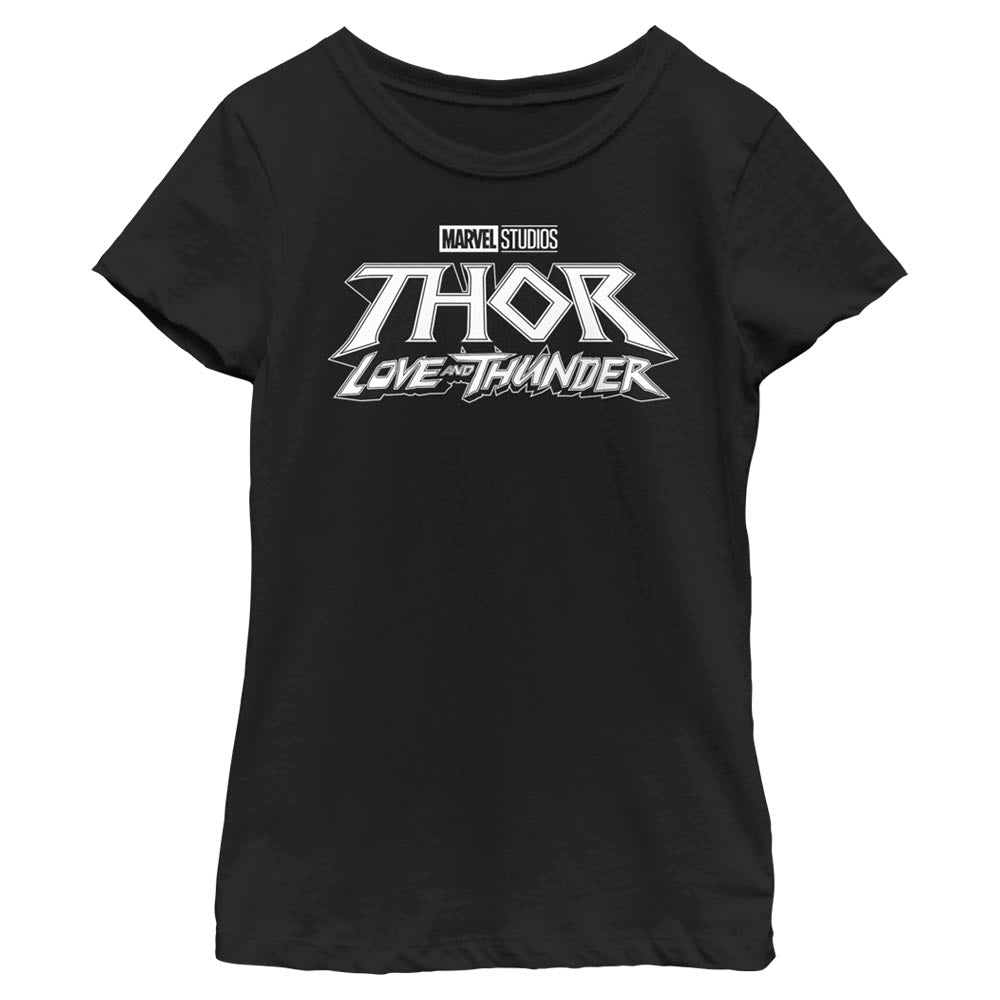 Camiseta Negra con Logo de Marvel para Niñas