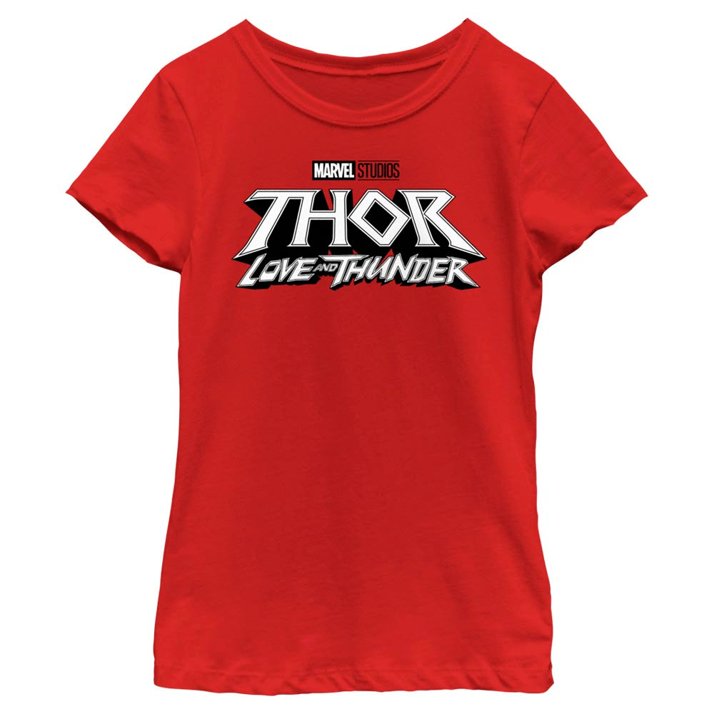 Camiseta blanca con logo de Marvel para niñas