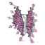 Broche Papillon en Or Blanc 18K avec Diamants et Gemmes