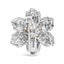 Broche de Flor de Diamante y Perla Cultivada en Oro Blanco de 18K