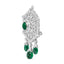 Broche Pin Colgante Art Deco de Diamante y Esmeralda de 18K