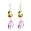 Pendientes Colgantes de Amatista y Perla Barroca en Oro Amarillo de 14K